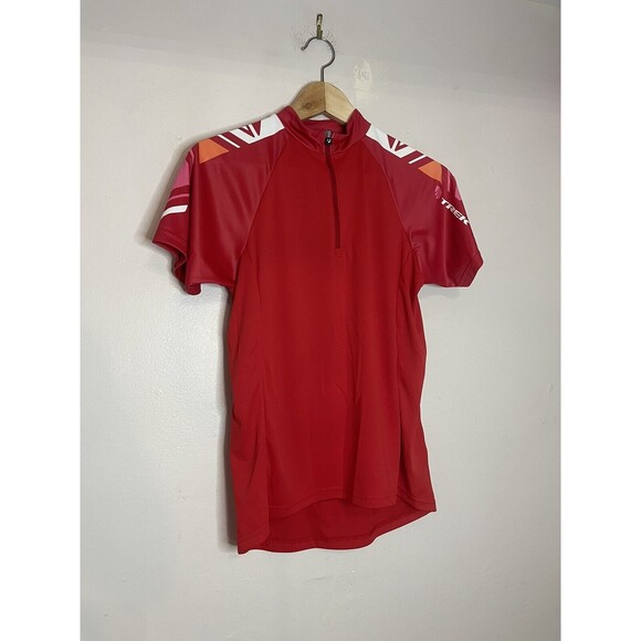 Bontrager Solstice Womens Small Red White1/4 Zip Short Sleeve Cycling Jersey NWT - Picture 2 of 8